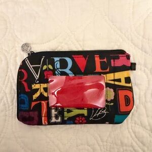 Vera Bradley Colorful Alphabet Wristlet with Red Clear ID Window